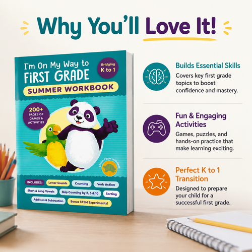 I'm On My Way to First Grade Summer Workbook