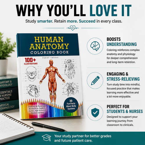 Human Anatomy Coloring Book: 100+ Illustrations & Facts in Anatomy