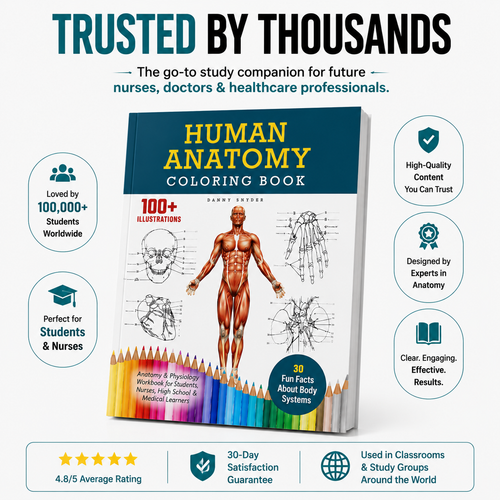 Human Anatomy Coloring Book: 100+ Illustrations & Facts in Anatomy