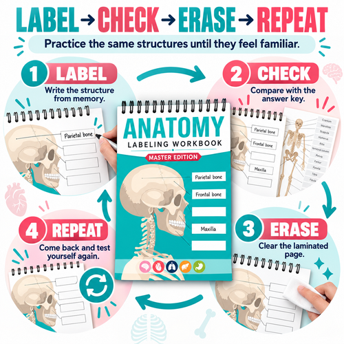 Anatomy Labeling Dry Erase Workbook