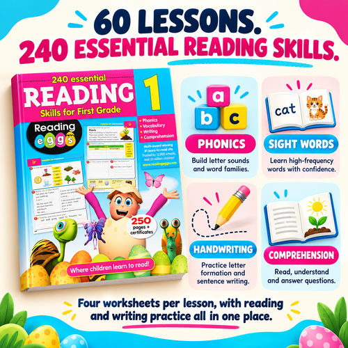 Grade 1 Reading Workbook Ages 5–7: 240 Essential Reading Lessons